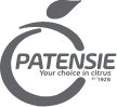 SIMONSAYS DIGITAL AGENCY Patensie logo featuring stylized lettering and tagline "Your choice is clear," in grayscale design.