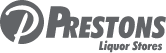 SIMONSAYS DIGITAL AGENCY Prestons Liquor Store logo featuring a stylized letter 'P' and the store name in bold text.